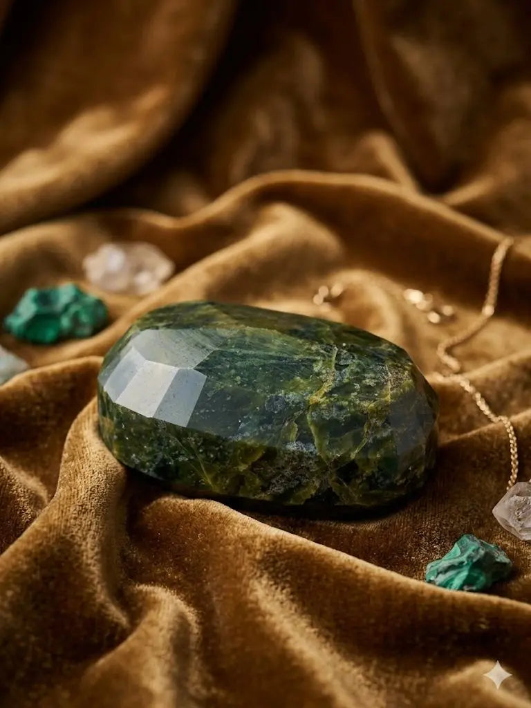 AAA+ Certified Quality Natural Vesuvianite, Oval Mixed Shaped, Green Colored, 729.00gms. 109.66”x108.33x51.68mm. Gemstone, Gem213254
